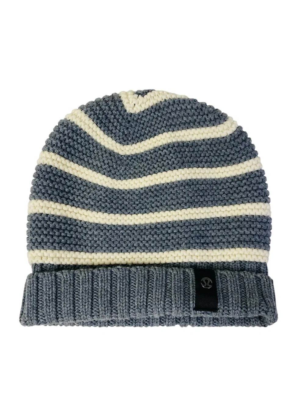 Lululemon Grey Striped Knit Beanie OS